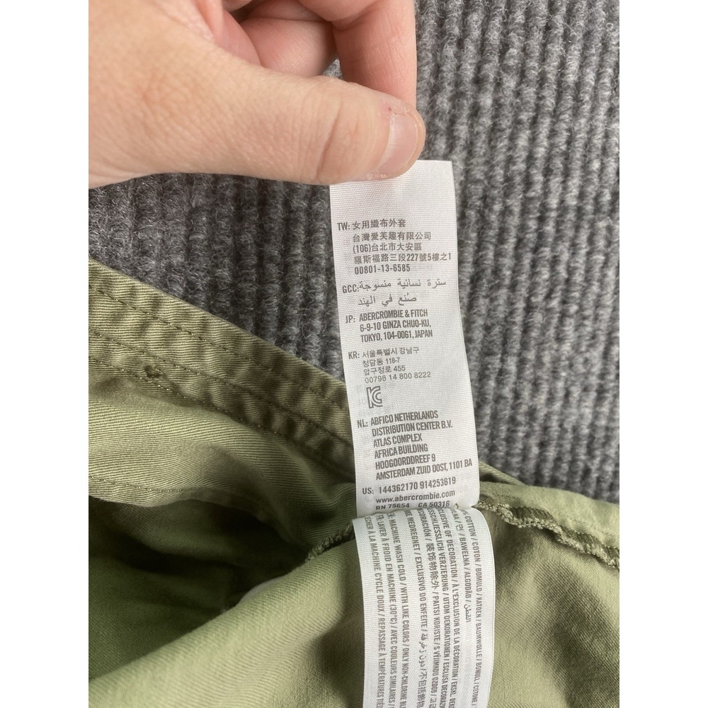 Abercrombie & Fitch Jacket Womens Extra Small Green Canvas Army Flowers Utility - Picture 10 of 12